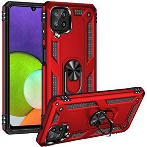 For Samsung Galaxy A22 4G Shockproof TPU + PC Protective Case with 360 Degree Rotating Holder(Red)