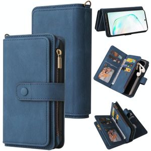 Voor Samsung Galaxy Note10 5G Huid Feel PU + TPU Horizontale Flip Lederen Case met Houder & 15 Kaarten Slot & Portemonnee & Rits Pocket & Lanyard