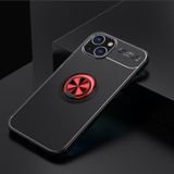 Metal Ring Holder 360 Degree Rotating TPU Case For iPhone 13(Black+Red)