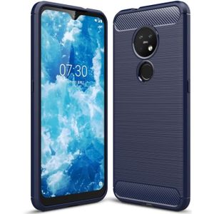 For Nokia 7.2 & 6.2 Brushed Texture Carbon Fiber TPU Protective Case(Navy Blue)