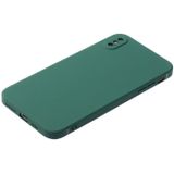Straight Edge Solid Color TPU Shockproof Case For iPhone XS Max(Dark Night Green)