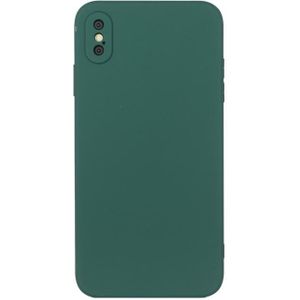 Straight Edge Solid Color TPU Shockproof Case For iPhone XS Max(Dark Night Green)