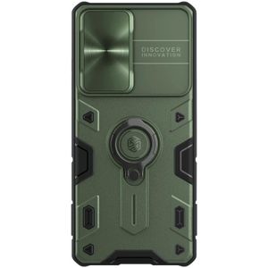 For Samsung Galaxy S21 Ultra 5G NILLKIN Shockproof CamShield Armor Protective Case with Invisible Ring Holder(Green)