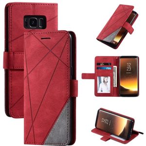 For Samsung Galaxy S8 Skin Feel Splicing Horizontal Flip Leather Case with Holder & Card Slots & Wallet & Photo Frame(Red)