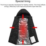 USB Heated Smart Constant Temperature Hooded Warm Coat for Men and Women (Color:Dark Blue Size:L)