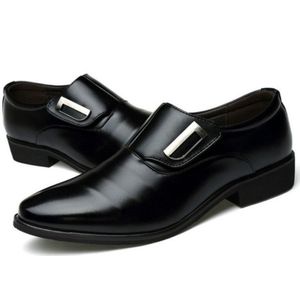 Lente casual Tide schoenen jurk schoenen mannen Britse puntige schoenen  grootte: 45 (zwart)