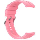 For Huawei Watch GT 2 42mm Silicone Replacement Wrist Strap Watchband with Silver Buckle(Pink)