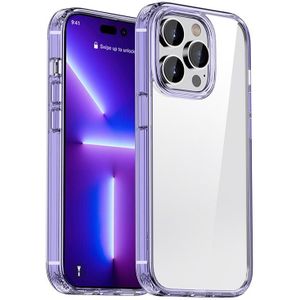 iPAKY schokbestendige pc + TPU-beschermende telefoonhoes voor iPhone 13 Pro (transparant paars)