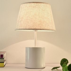 Available Remote Dimming  Controled Table Lamp  Decorative Modern Minimalist Solid Wood Fabric Night Light  AC 85-265V(White)