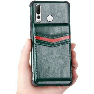 For Huawei P smart Z Flip Card Bag Copper Buckle TPU + PU Leather Back Cover Shockproof Case with Card Slots & Photo Frame(Green)