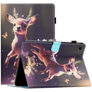 Voor Samsung Galaxy Tab A8 10.5 2021 X205/X200 Gekleurde Tekening Stiksels Smart Leather Tablet Case (Herten)