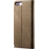 For iPhone 6 Plus / 6s Plus Denim Texture Casual Style Horizontal Flip Leather Case with Holder & Card Slots & Wallet(Khaki)