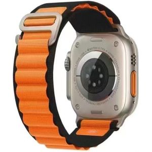 Ademende tweekleurige nylon horlogeband voor Apple Watch Ultra 49 mm / serie 8 & 7 45 mm / SE 2 & 6 & SE & 5 & 4 44 mm / 3 & 2 & 1 42 mm