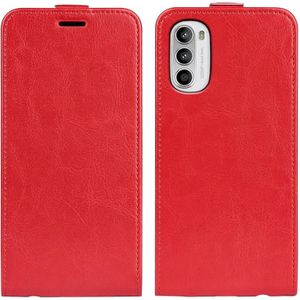 For Motorola Moto G52 4G R64 Texture Vertical Flip Leather Phone Case(Red)