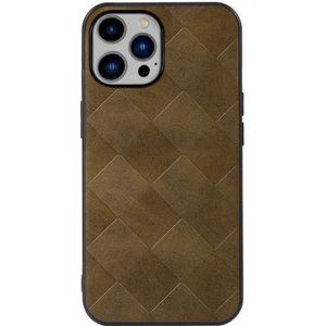 Weef plaid pu telefoonhoesje voor iPhone 14 max