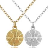 2 stuks driedimensionale sport bal hanger ketting  stijl: mannen basketbal k goud