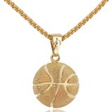 2 stuks driedimensionale sport bal hanger ketting  stijl: mannen basketbal k goud