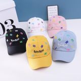 C0538 Color Embroidery Letters Children Baseball Cap Peaked Cap  Size: 50cm Adjustable(White)