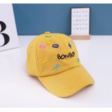 C0538 Color Embroidery Letters Children Baseball Cap Peaked Cap  Size: 50cm Adjustable(White)