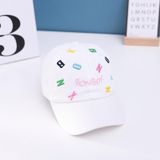 C0538 Color Embroidery Letters Children Baseball Cap Peaked Cap  Size: 50cm Adjustable(White)