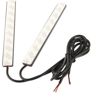2 x 6W DIY White LED Daytime Running Light / DRL Lamp  Length: 17cm(Black)