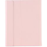 T098B Snoepkleur Skin Feel Texture Bluetooth Toetsenbord Leren Case met Penhouder voor Ipad Air 2022 / Air 2020 10.9 (Pink)