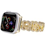 Voor Apple Watch SE 2023 44 mm Hearts Crossed Diamond metalen horlogeband