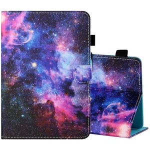 Voor 8 inch Tablet PC Universal Sewing Thread Horizontale Beschilderde Platte Lederen Case met Pen Cover & Anti Skid Strip & Card Slot & Holder (Starry Sky)