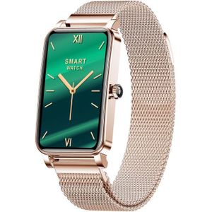 ZX19 1.45 inch HD Screen Bluetooth 5.0 IP68 Waterproof Women Smart Watch  Support Sleep Monitor / Menstrual Cycle Reminder / Heart Rate Monitor / Blood Oxygen Monitoring  Style: Milanese Strap(Gold)