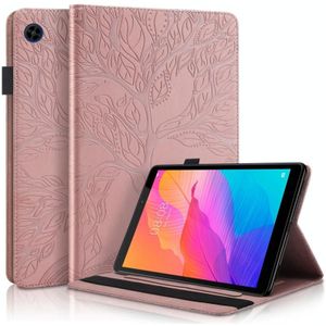For Huawei MatePad T8 8 inch Life Tree Series Horizontal Flip Leather Case with Holder & Card Slots & Pen Slot(Rose Gold)