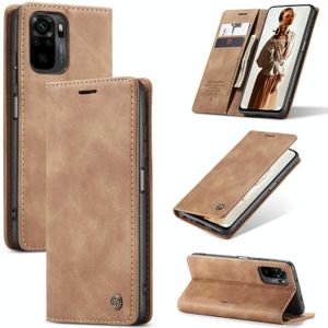 For Xiaomi Redmi Note 10 / Note 10s CaseMe 013 Multifunctional Horizontal Flip Leather Case with Holder & Card Slot & Wallet(Brown)