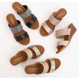 Dames sandalen en slippers modieuze buitenkleding platform hoge hakken  grootte: 37 (Champagne)