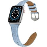 Rhombus Genuine Leather Watch Band For Apple Watch Ultra 49mm / Series 8&7 45mm / SE 2&6&SE&5&4 44mm / 3&2&1 42mm(Light Blue)