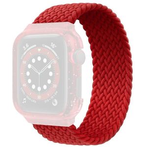 Weave Replacement Wrist Strap Watchbands with Frame For Apple Watch Series 6 & SE & 5 & 4 44mm  Length:155mm(Red)