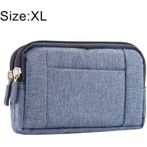 Sports Denim Universal Phone Bag Waist Bag for 6.4~6.5 inch Smartphones  Size: XL (Blue)