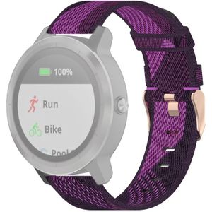 20mm Stripe Weave Nylon Wrist Strap Watch Band for Garmin Venu  Vivomove 3  Vivoactive 3  Forerunner 245 / 645 (Purple)