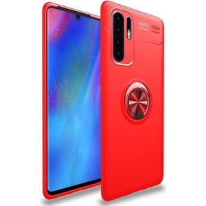 Metal Ring Holder 360 Degree Rotating TPU Case for Huawei P30 Pro(Red+Red)