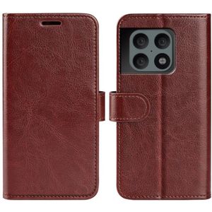 Voor OnePlus 10 Pro 5G R64 Texture Single Horizontal Flip Phone Protective Case met Houder & Card Slots & Portemonnee & Fotolijst (Bruin)