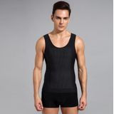 Mannen buik taille korset shapewear vest  maat: XXL (zwart)