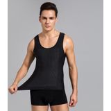 Mannen buik taille korset shapewear vest  maat: XXL (zwart)