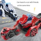 Alloy Katapult 2 in 1 Launcher Motorcycle Model Cool Children Toy (Red)