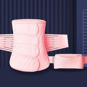Postpartum Abdomen Belt Corset Belt Can Wear Elastic Abdomen Belt In All Seasons  Size: M(Pink Two-piece Set )