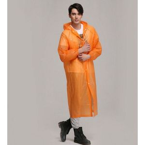 Disposable  PEVA Environment Transparent Raincoat Outdoor Hiking Siamese Raincoat(Orange)