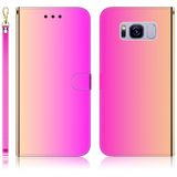 For Galaxy S8+ Imitated Mirror Surface Horizontal Flip Leather Case with Holder & Card Slots & Wallet & Lanyard(Gradient Color)