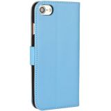 For  iPhone 8 & 7  Genuine Split Horizontal Flip Leather Case with Holder & Card Slots & Wallet(Blue)