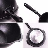 Thick Bottom Maifan Stone Household Small Frying Pan Non Stick Pan Deep Frying Pan  Color:24cm Beige Without Cover