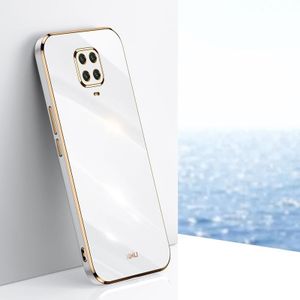 For Xiaomi Redmi Note 9S XINLI Straight 6D Plating Gold Edge TPU Shockproof Case(White)