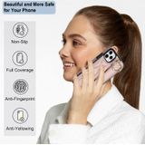 Voor iPhone 11 Pro Max Antislip Volledige dekking Ring PU-telefoonhoes met polsband (roségoud)