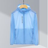 Ladys Outdoor UV Proof Breathable Lightweight UPF 70+ Couples Sun Proof Clothes (Color:Light Blue Size:XXXL)