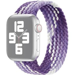 Single Loop Weaving Nylon Replacement Watchband  Size: XS 135mm For Apple Watch Series 6 & SE & 5 & 4 44mm / 3 & 2 & 1 42mm(Grape Purple)